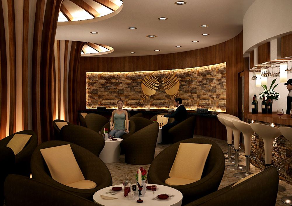 Bhubaneswar Club Bar & Lounge detail photograph by Z-Axis Architects