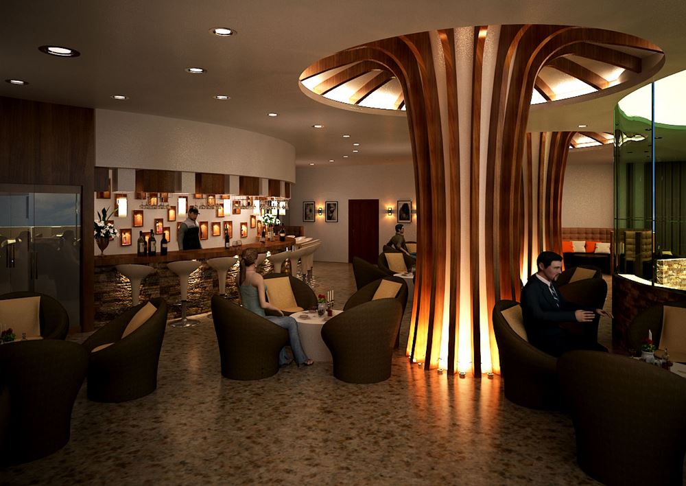 Bhubaneswar Club Bar & Lounge detail photograph by Z-Axis Architects