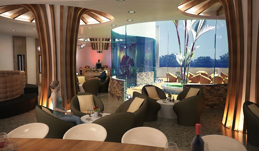 Bhubaneswar Club Bar & Lounge detail photograph by Z-Axis Architects